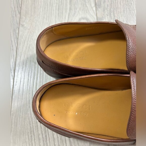 Gucci Brown Leather Horsebit Loafers - Picture 5 of 10